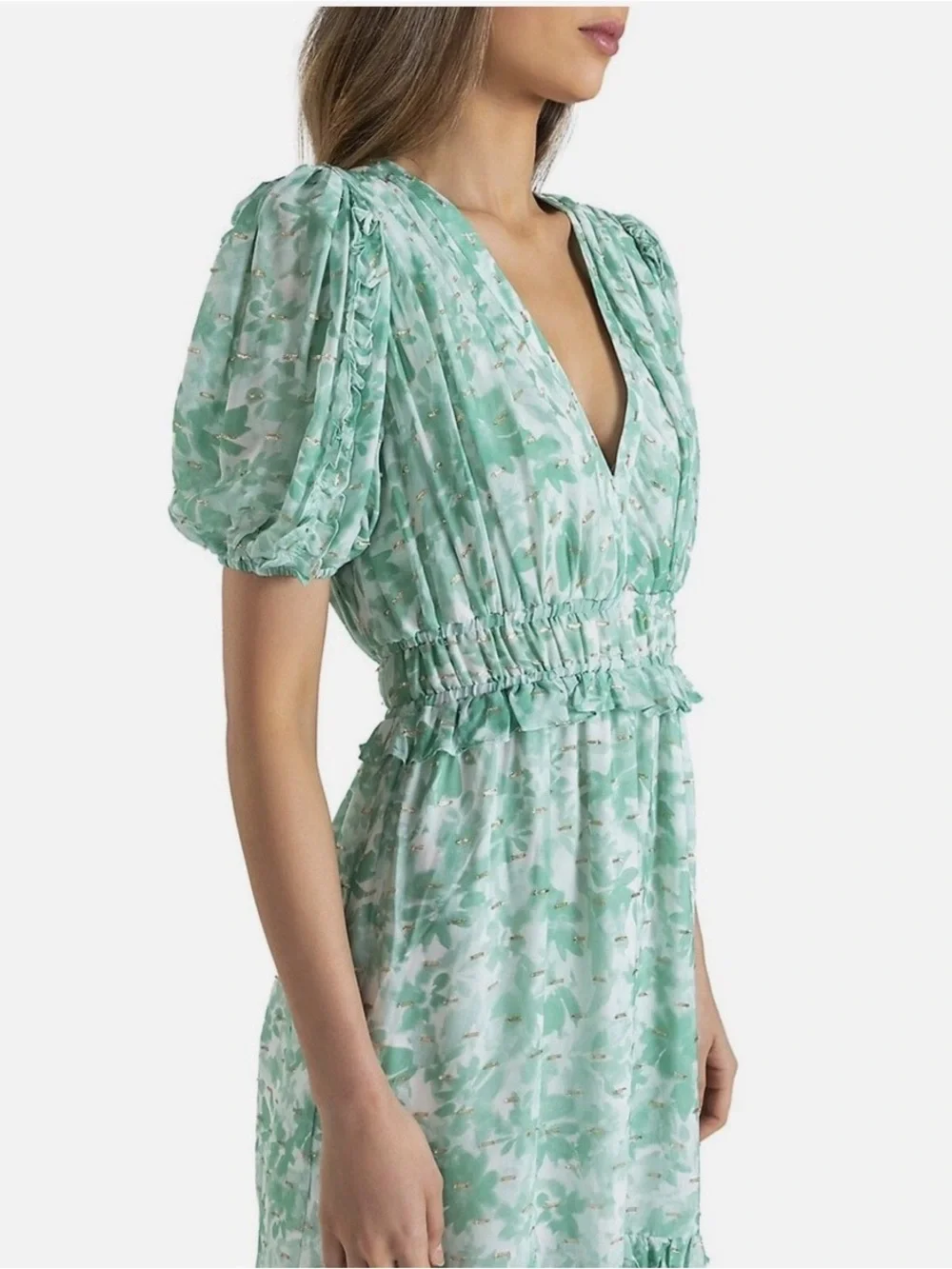 Shoshanna Selene dress in size 6 in a light green and white floral. - Picture 16 of 16